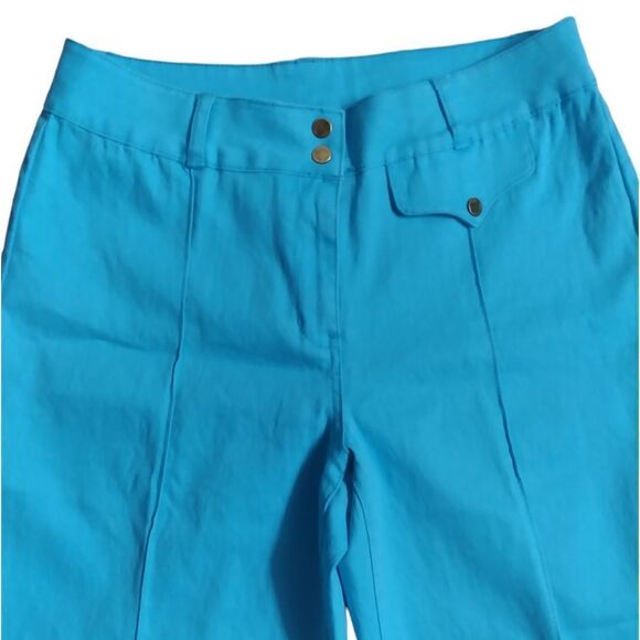 DG2 Diane Gilman Turquoise Hi-rise Wide Leg Pants - Picture 4 of 11